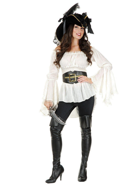 Women's Cream Pirate Blouse Costume