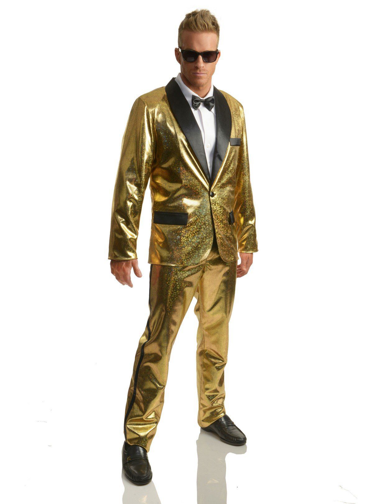 Adult Disco Ball Tuxedo Set w/Pants Gold Costume - costumes.com