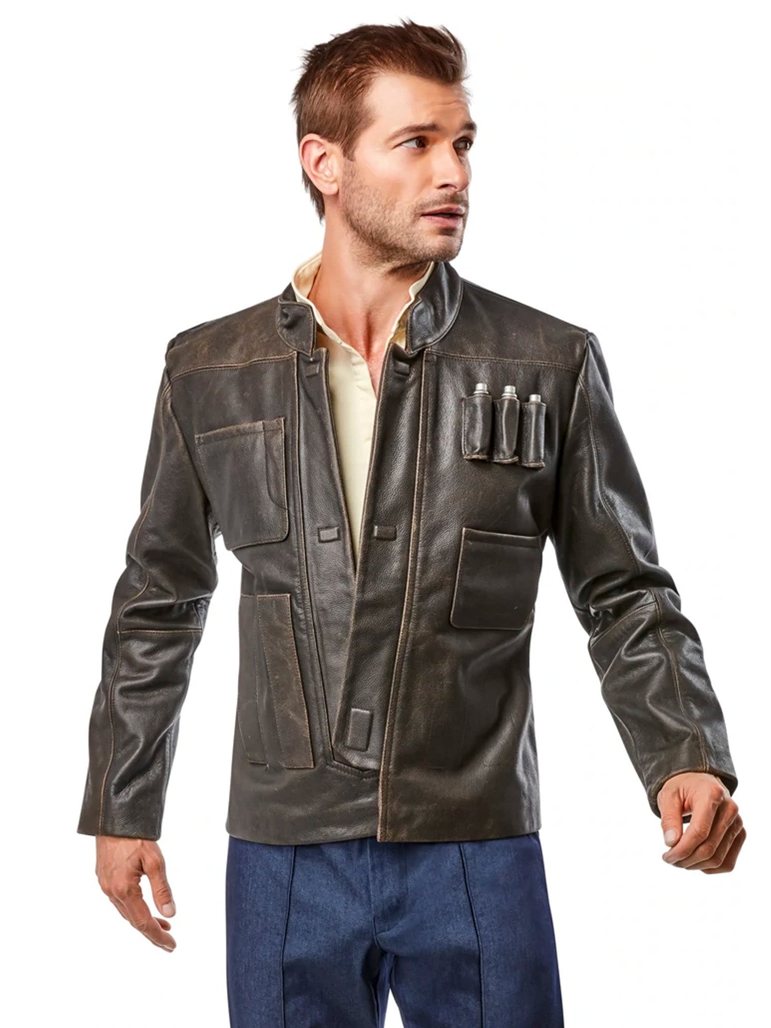 Denuo Novo Star Wars: The Force Awakens Han Solo Leather Jacket - costumes.com