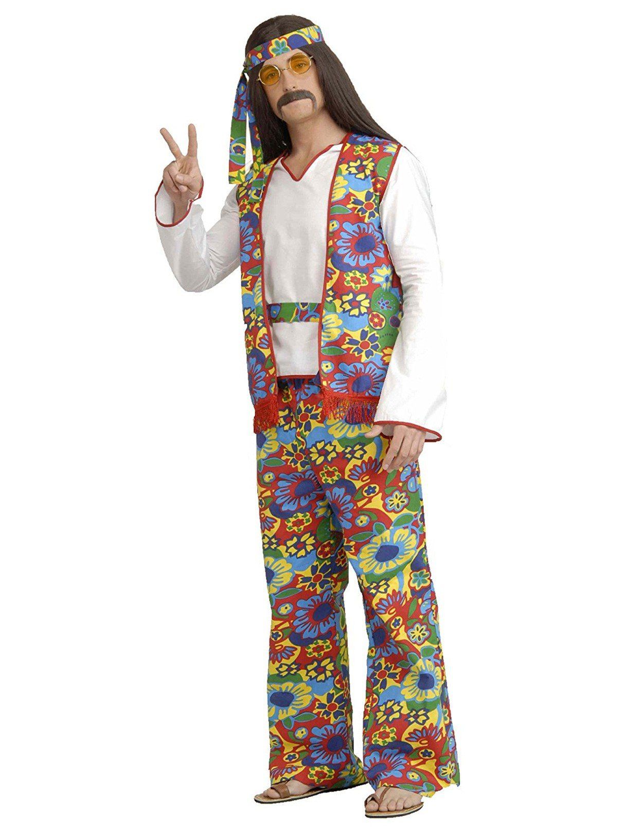 Men's 1960's Rainbow Flower Child Costume - costumes.com