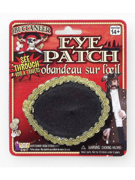 Adult Gold Trimmed See-Through Pirate Eye Patch