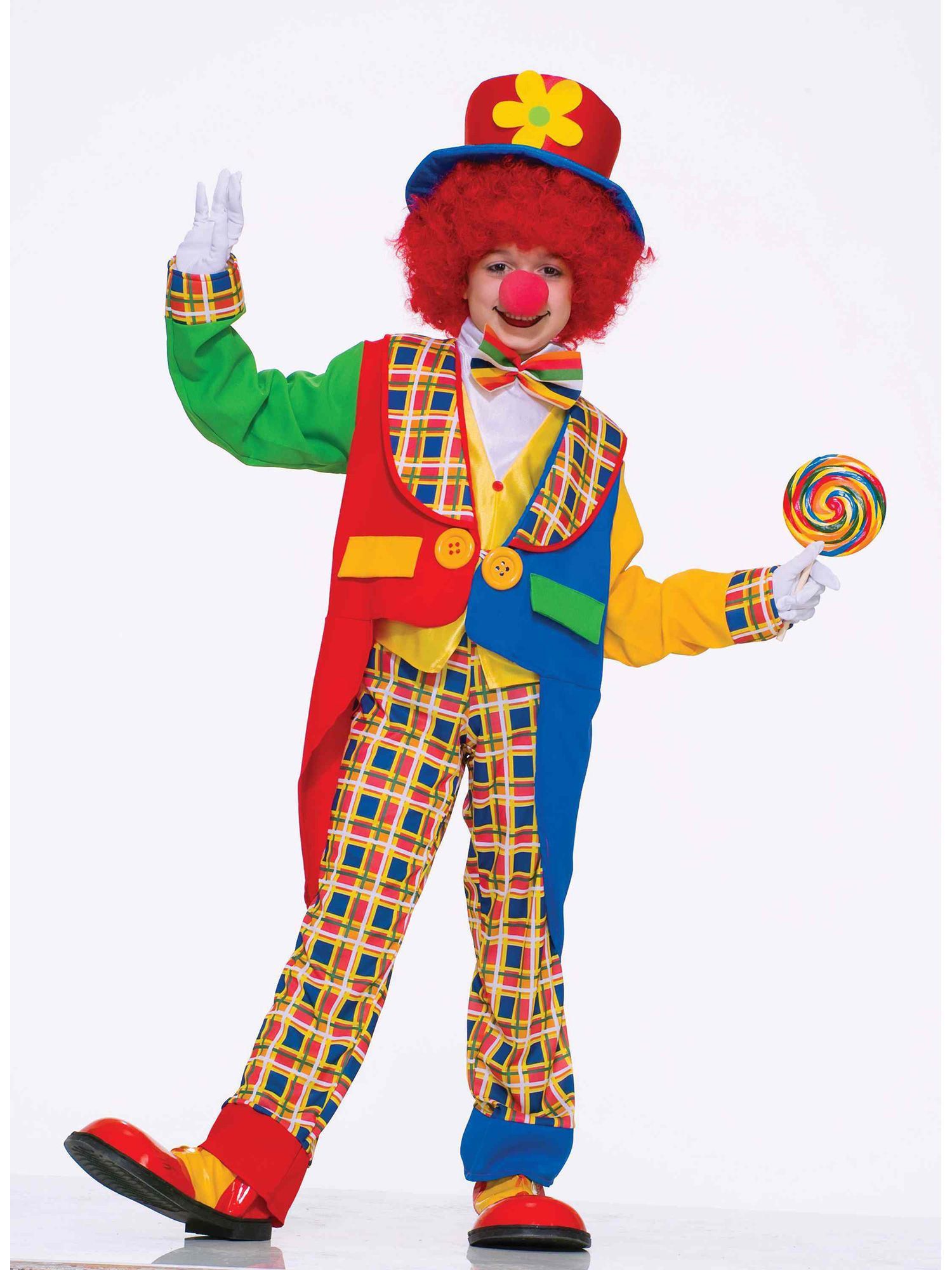 Boys' Colorful Plaid Clown On The Town Costume - costumes.com