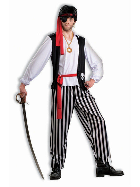 Men's Black and White Pirate Costume