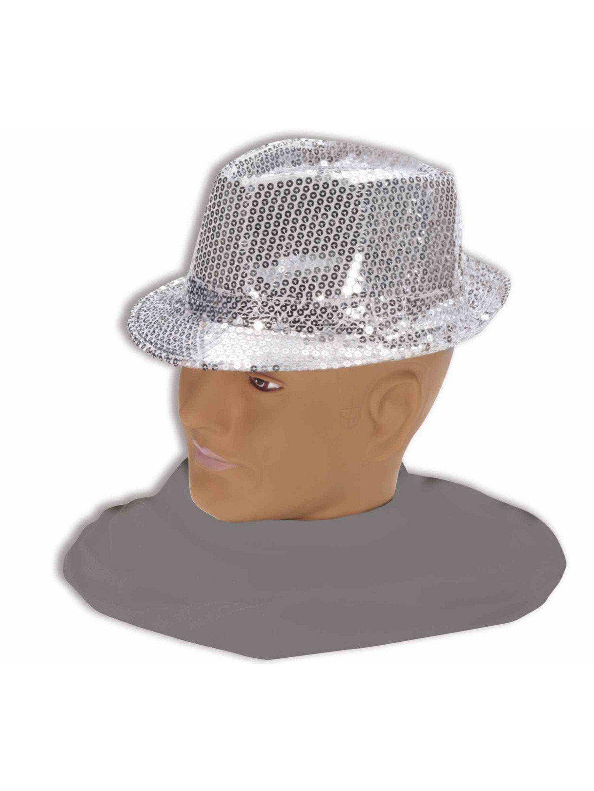 Adult Silver Sparkle Fedora - costumes.com