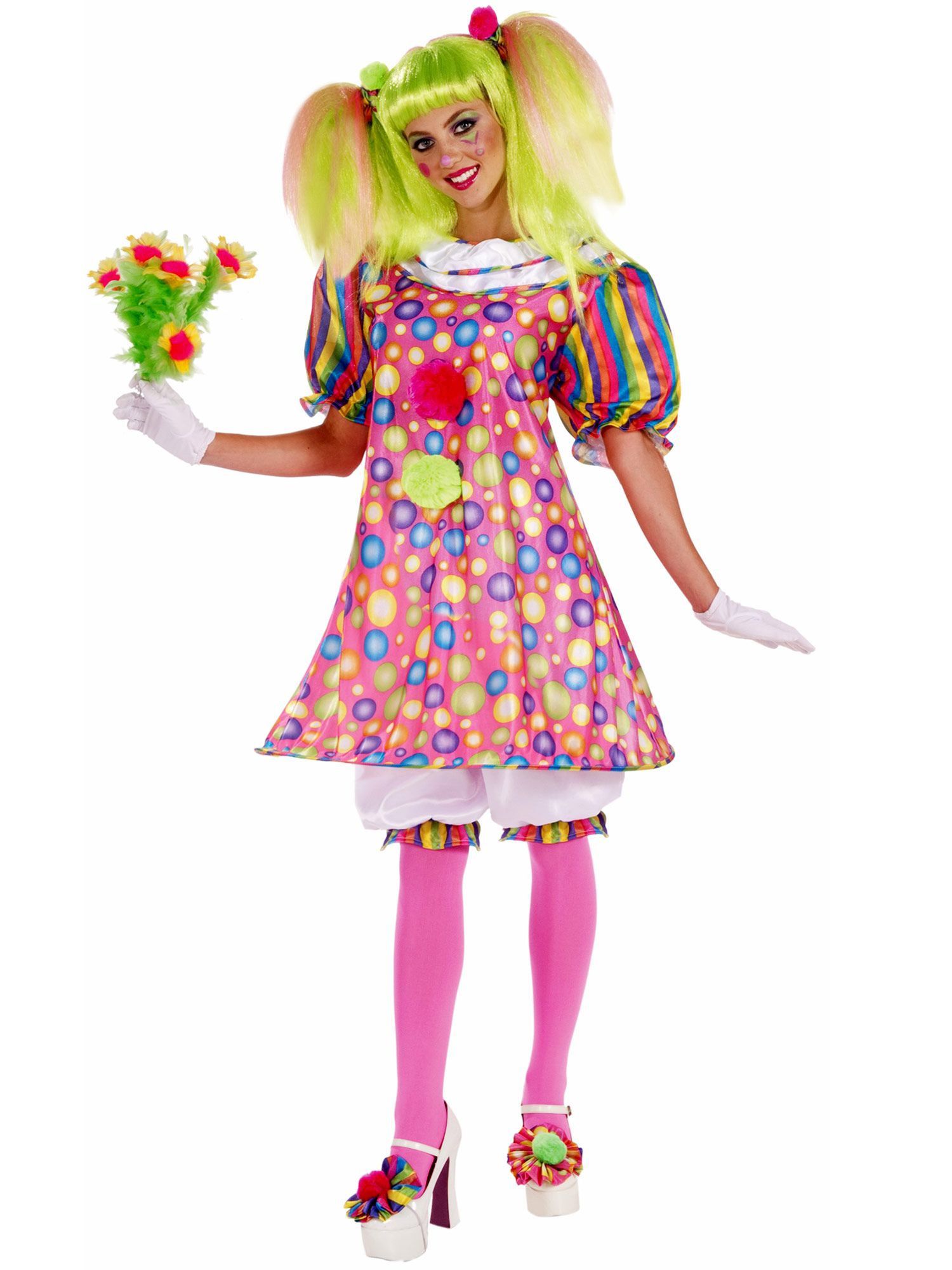Women's Pink Polka Dot Tickles The Clown Costume - costumes.com