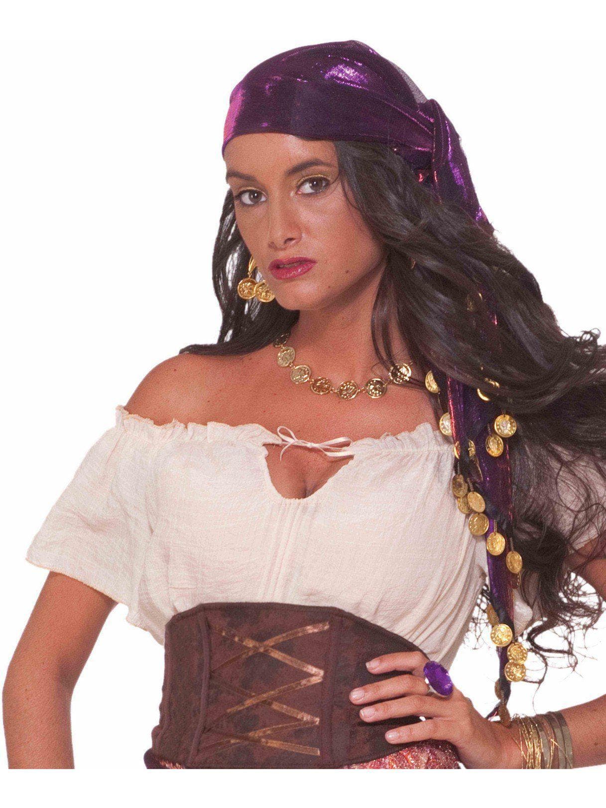 Women's Metallic Fortune Teller Head Scarf - costumes.com