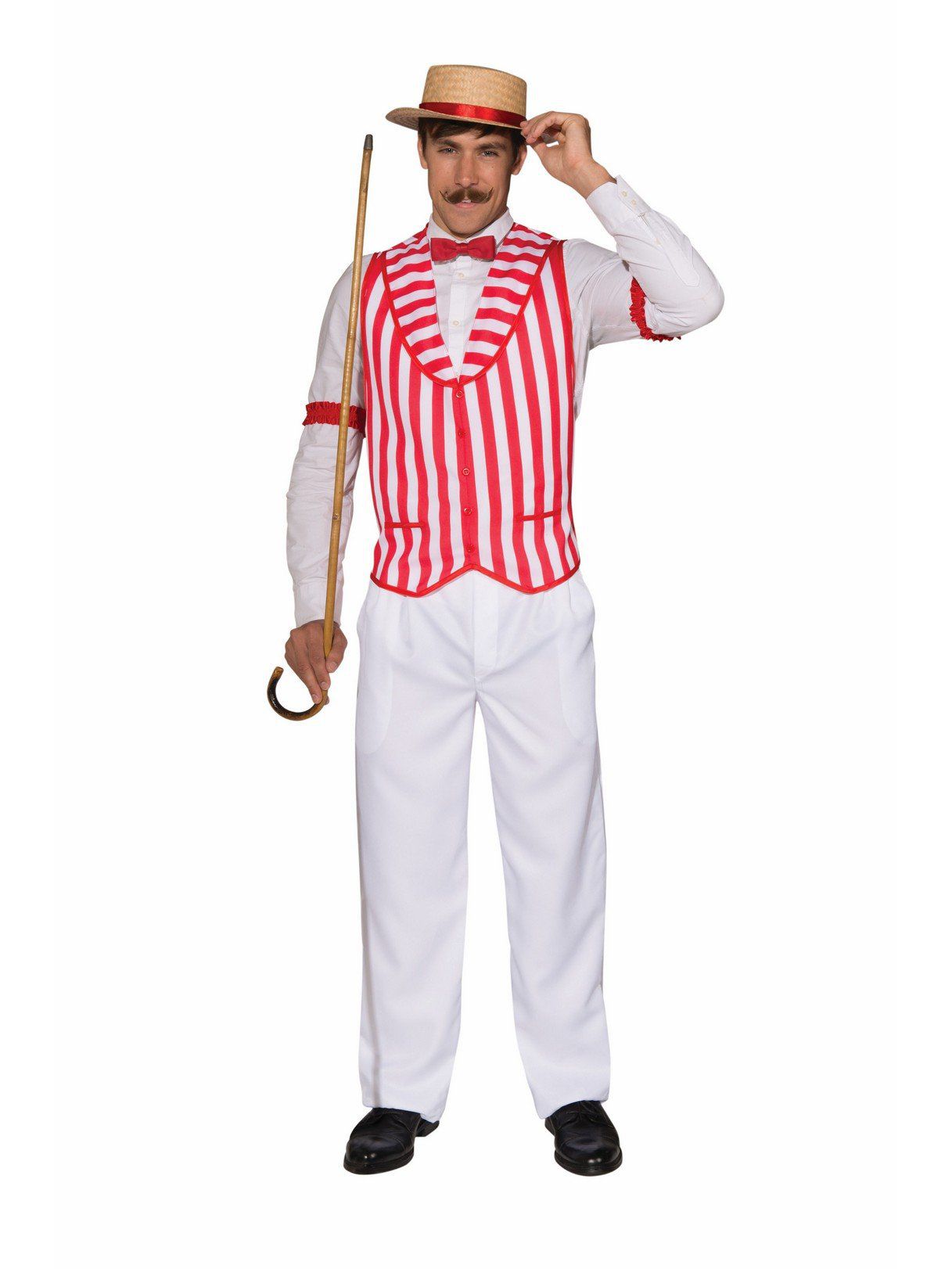 Men's Red and White Barber Shop Quartet Costume Vest - costumes.com