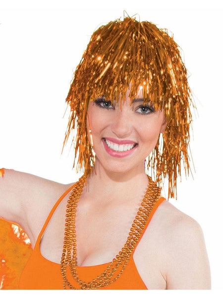 Tinsel Wig - Orange