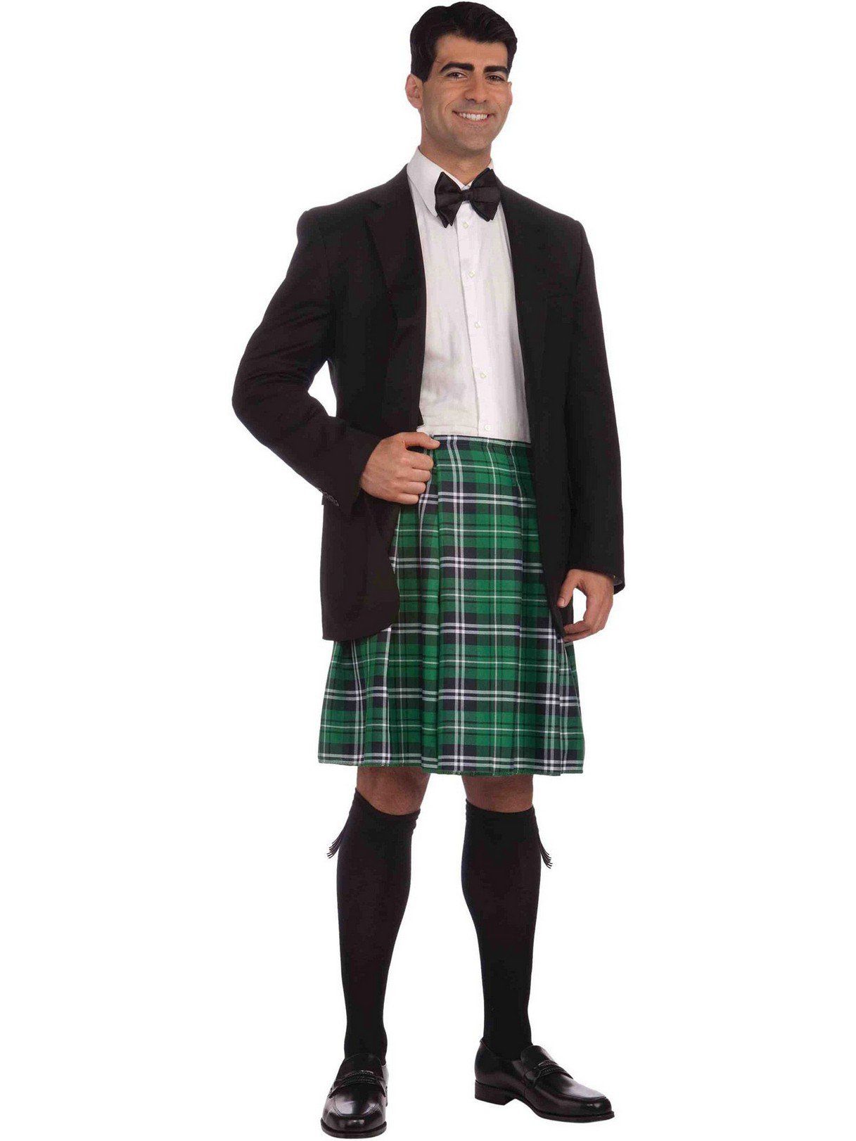 Men's Big and Tall Green Plaid Gentleman's Kilt Costume - costumes.com