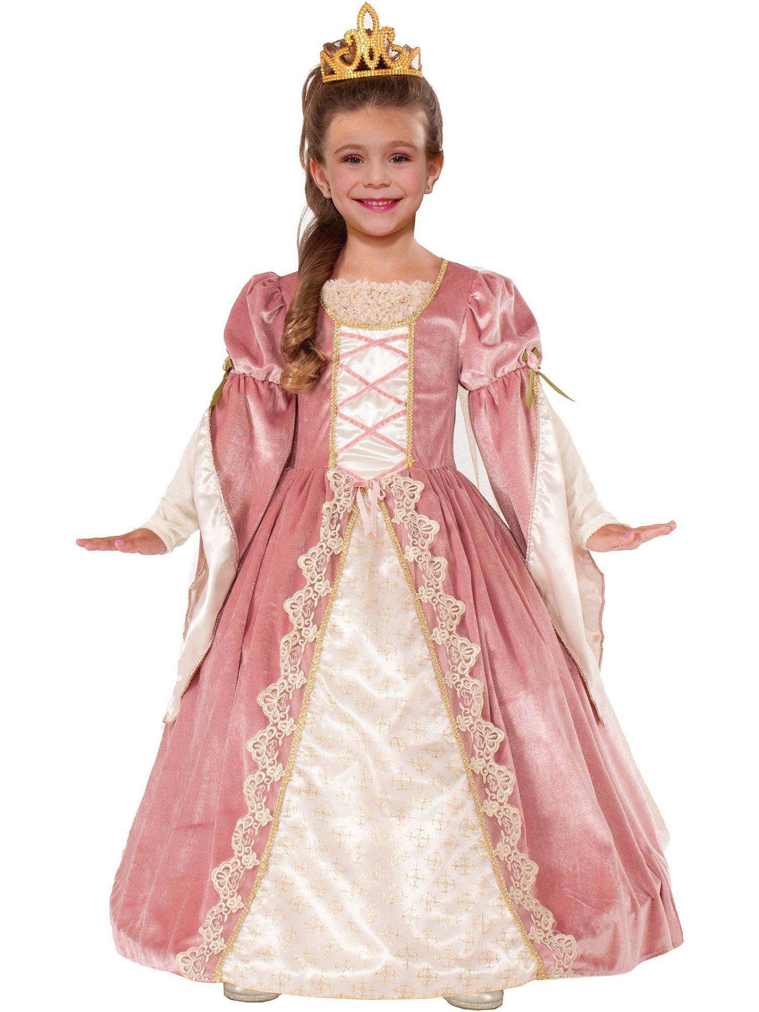 Girls' Pink Fairytale Victorian Rose Princess Costume - costumes.com