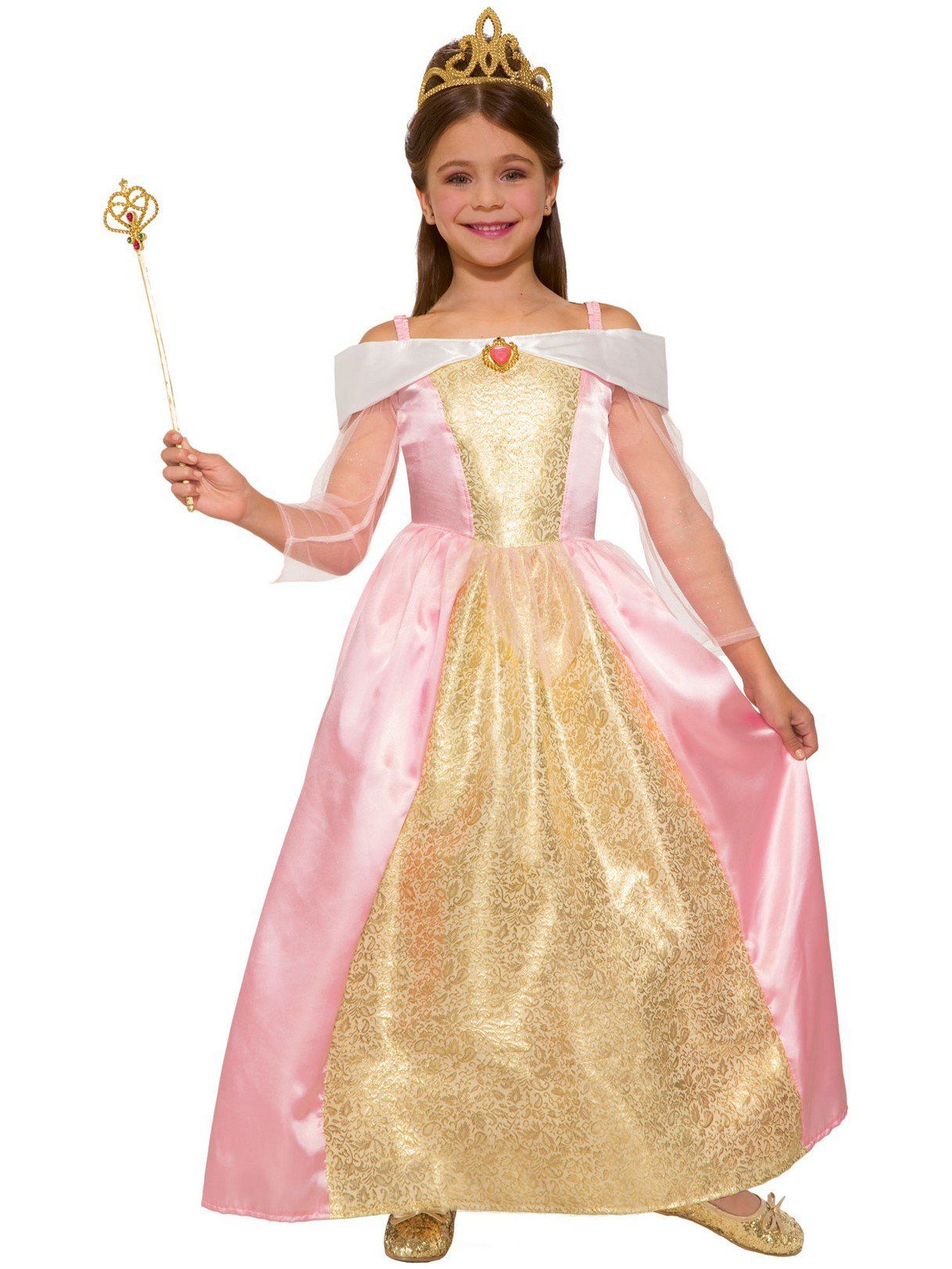 Girls' Pink and Gold Paisley Rose Princess Costume - costumes.com