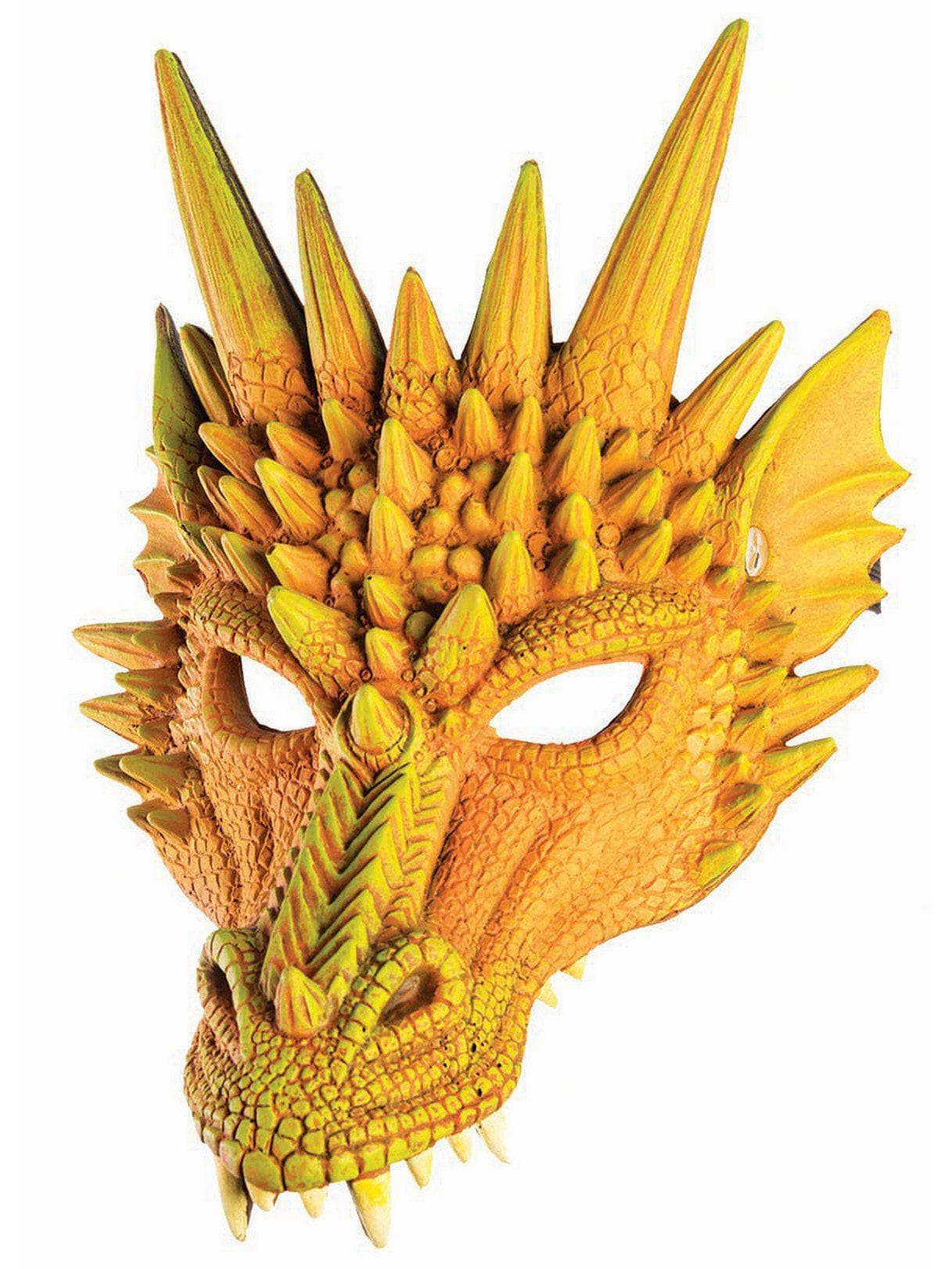 Adult Golden Fire Dragon Half Mask - costumes.com