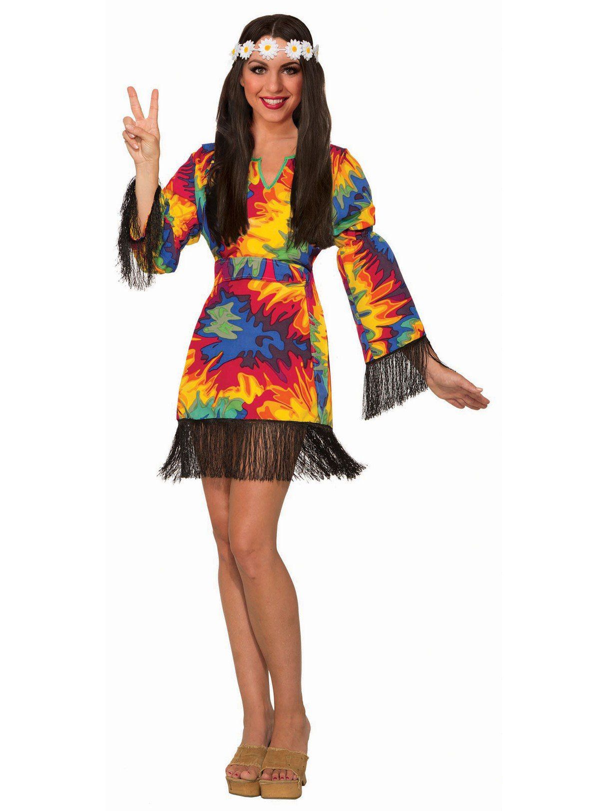 Adult Hippie Tie Dye Dress Costume - costumes.com