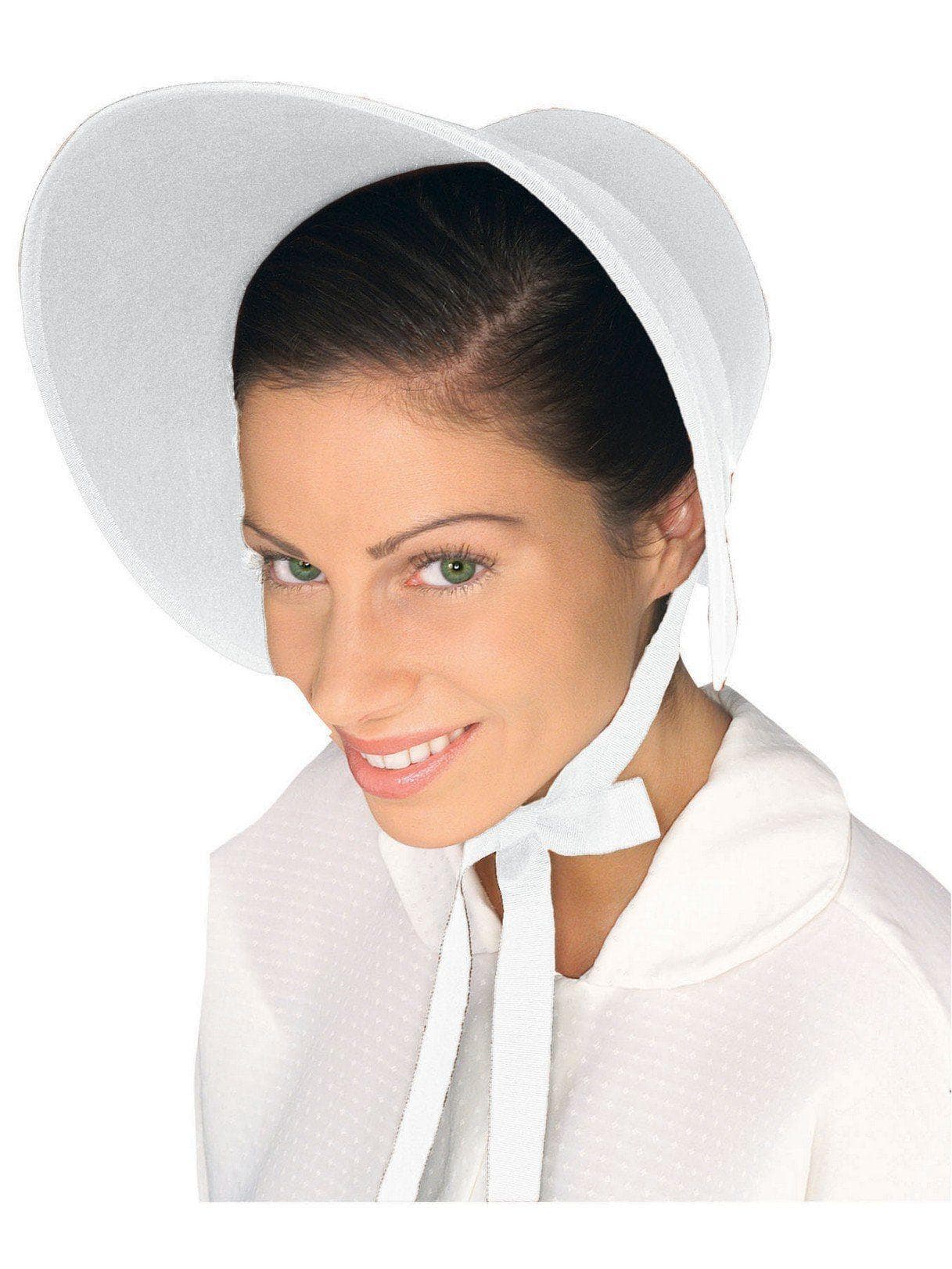Adult White Felt Victorian Bonnet - costumes.com