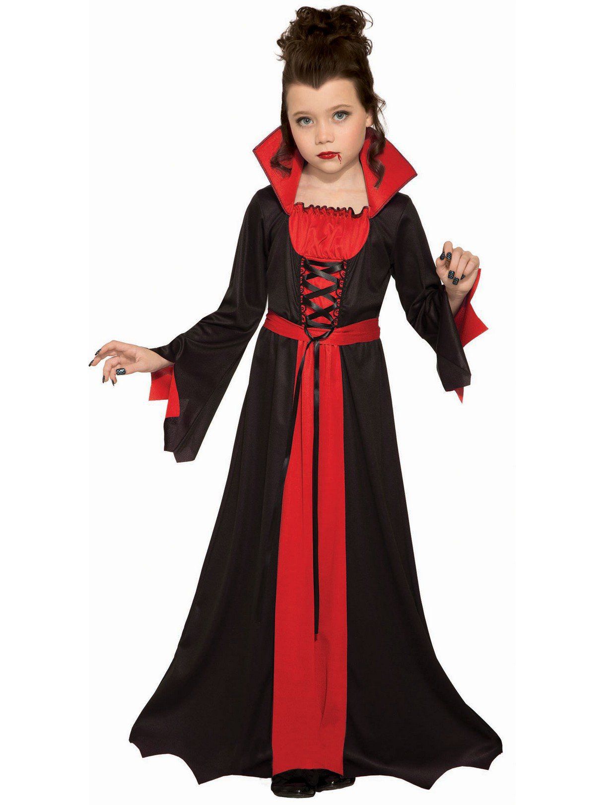 Girls' Black and Red Vampiress Costume - costumes.com