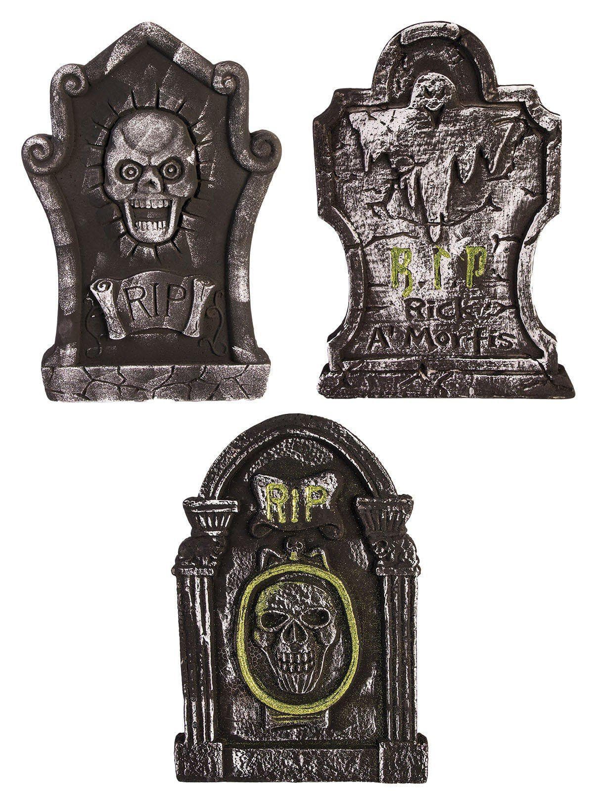 3 Piece RIP Tombstone Assortment - costumes.com