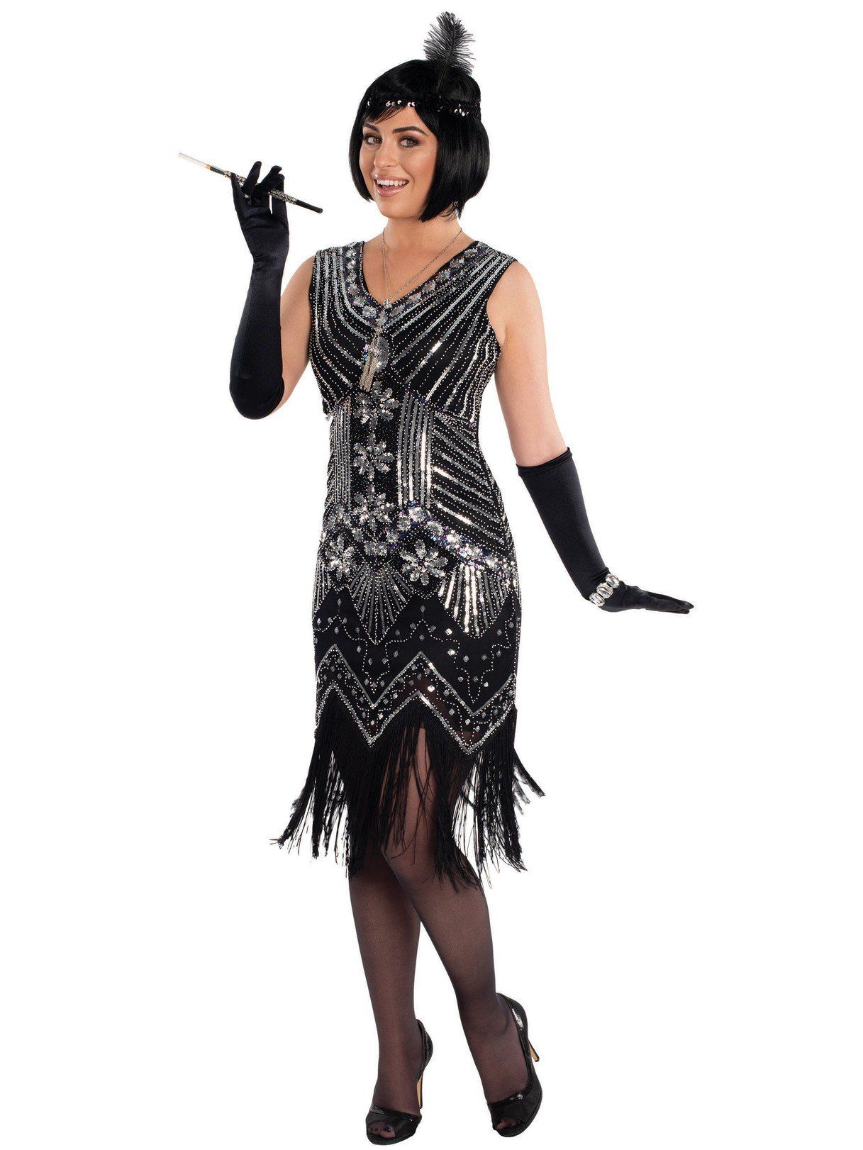 Adult Silver Screen Flapper Costume - costumes.com