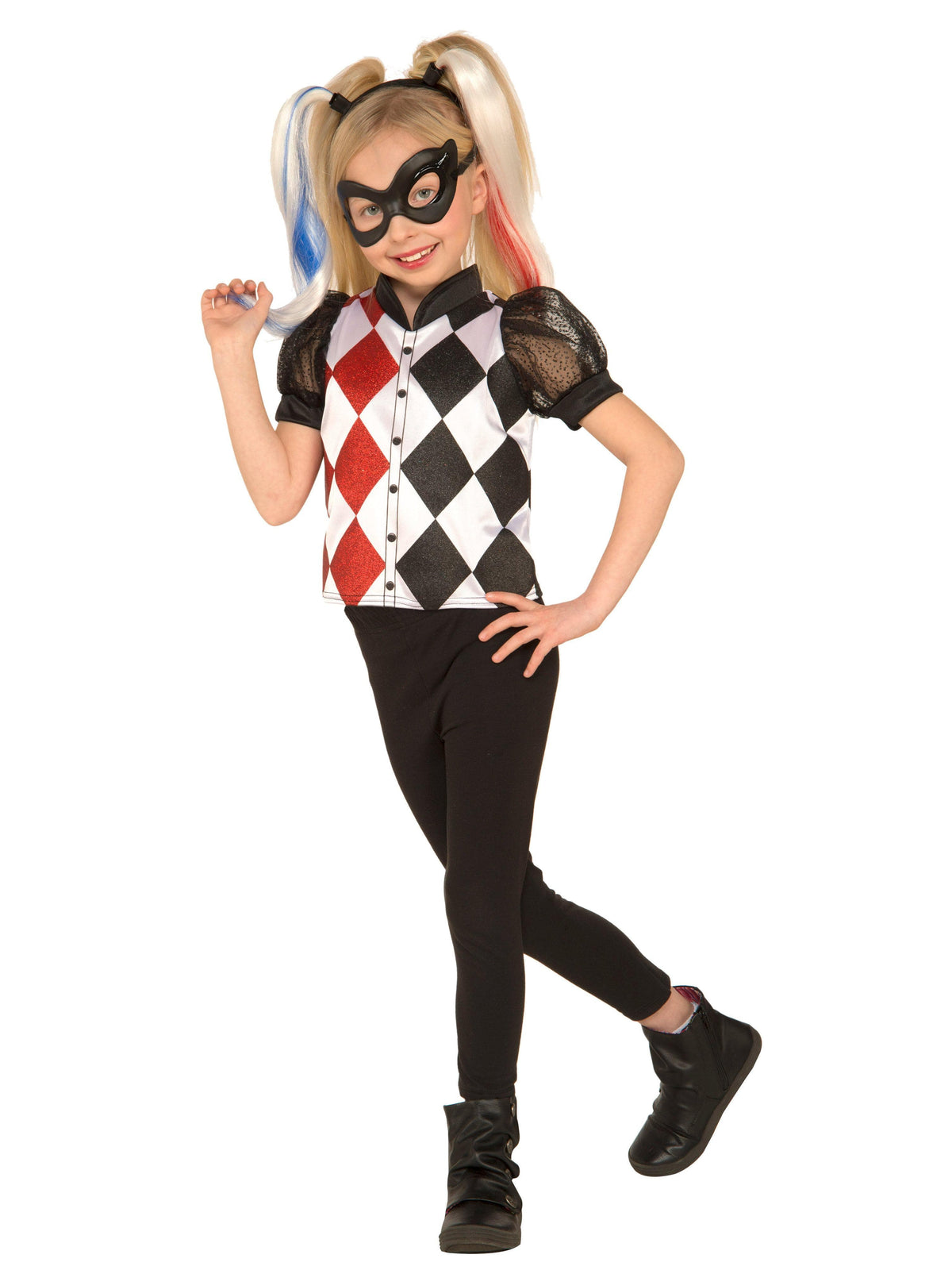Girls' DC Superhero Girls Harley Quinn Shirt and Accessory Set - costumes.com
