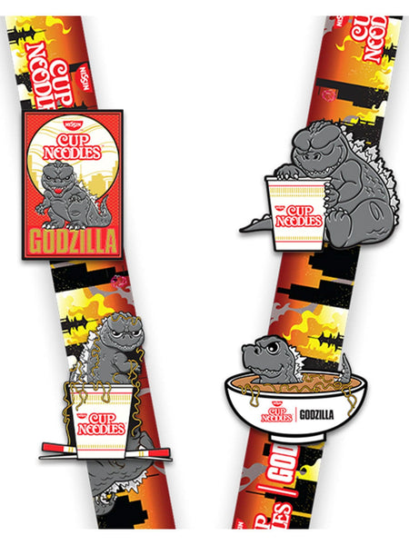 Kidrobot - Godzilla x Cup Noodle Lanyard and Pin Set
