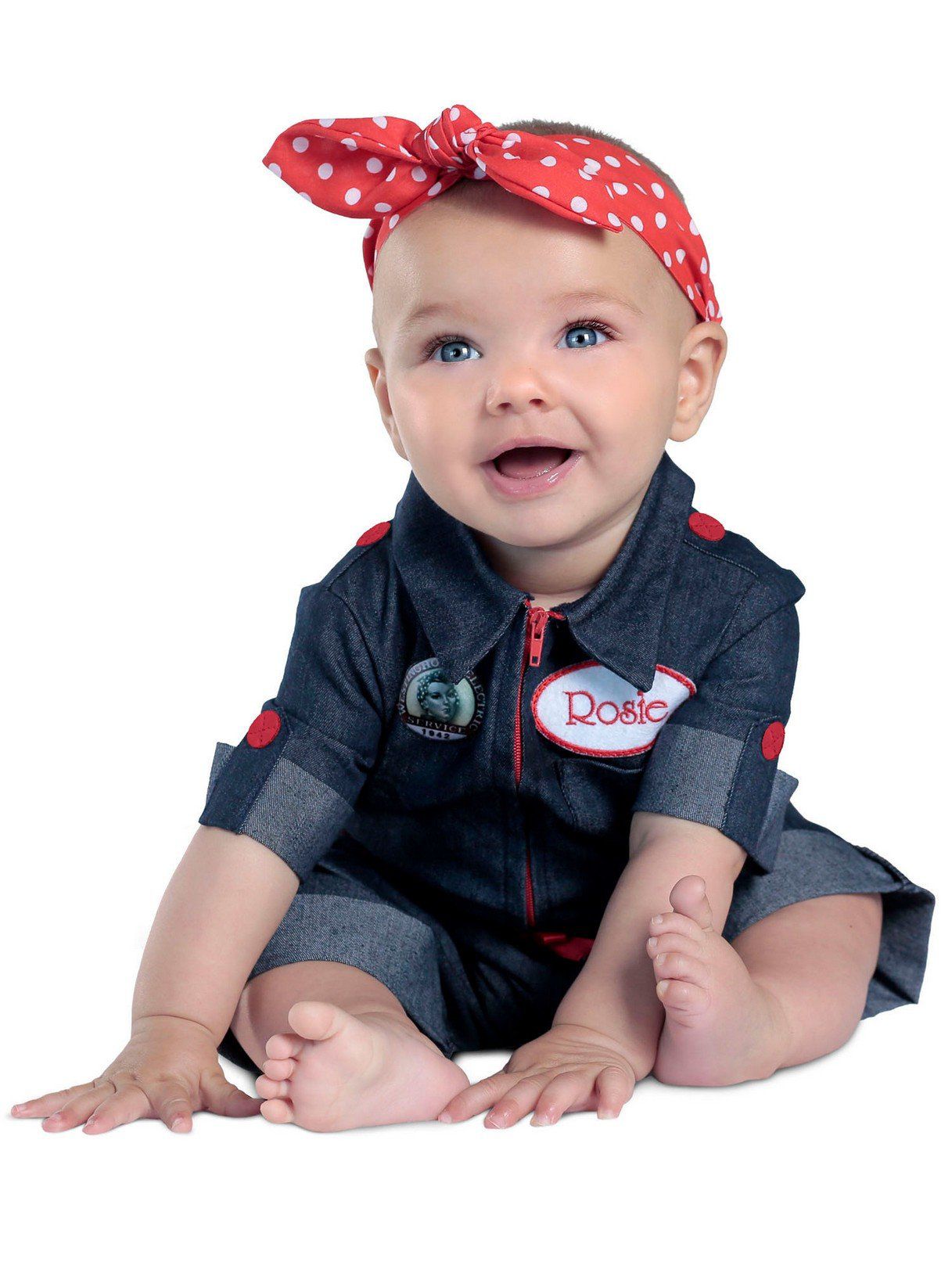 Baby/Toddler Newborn Rosie the Riveter Costume Baby/Toddler Newborn Rosie the Riveter Costume