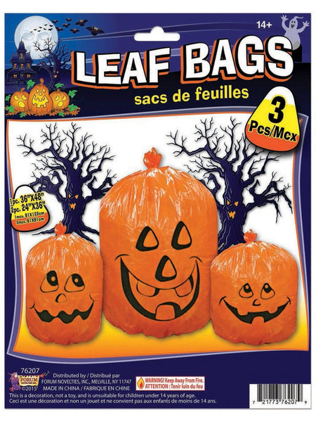 Silly Pumpkin Face Fillable Leaf Bags