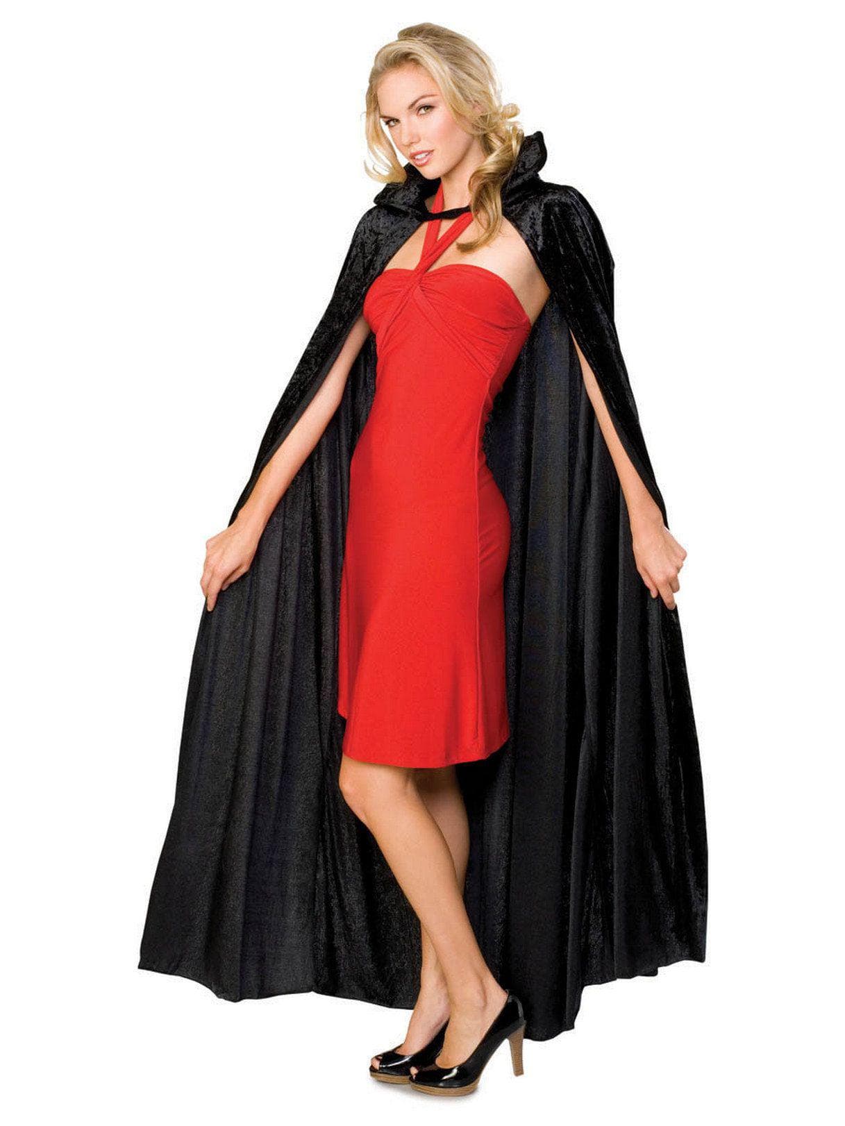 Adult Long Black Velvet Cape - costumes.com