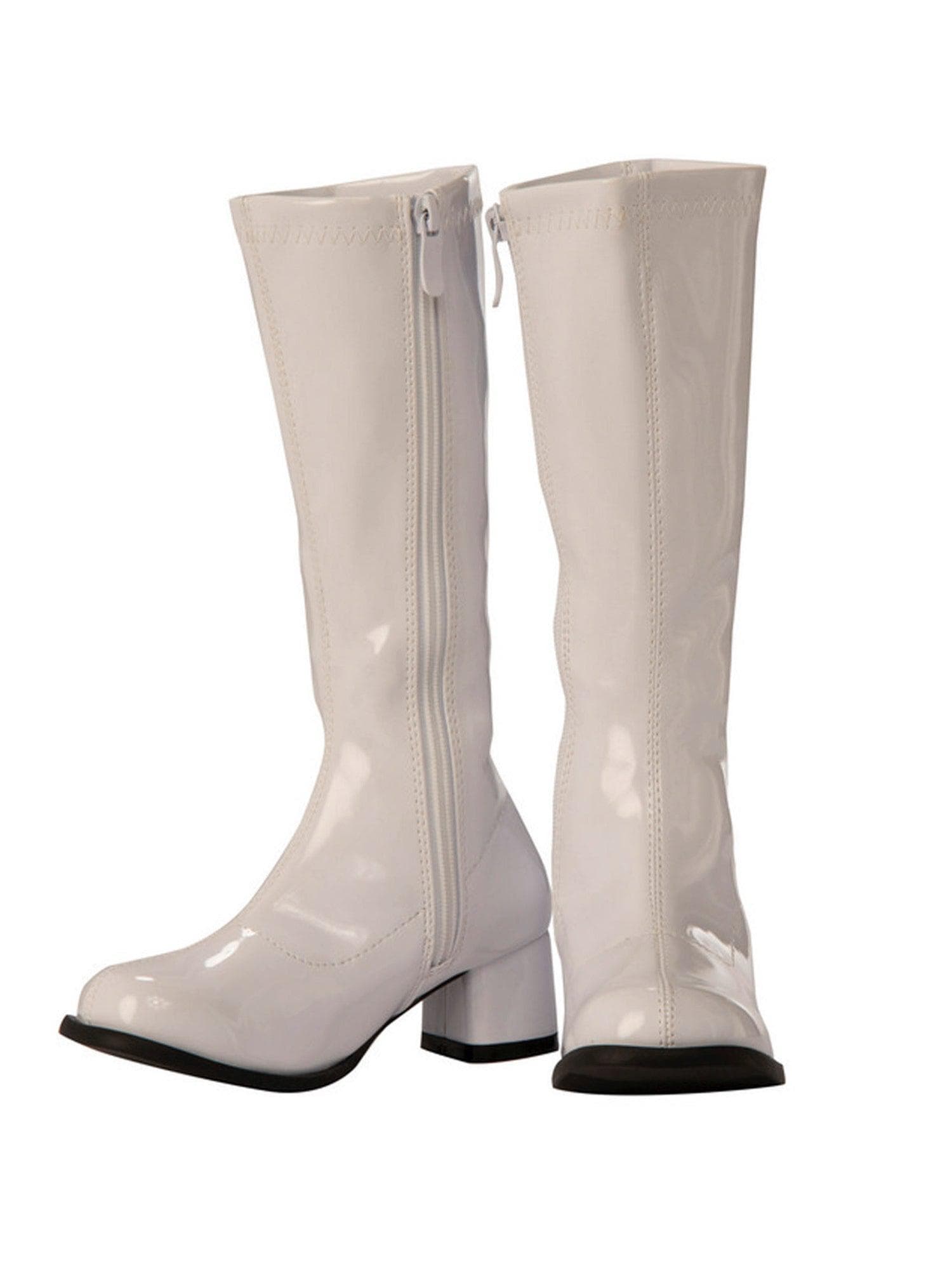 Kids White Patent Go Go Disco Boots - costumes.com