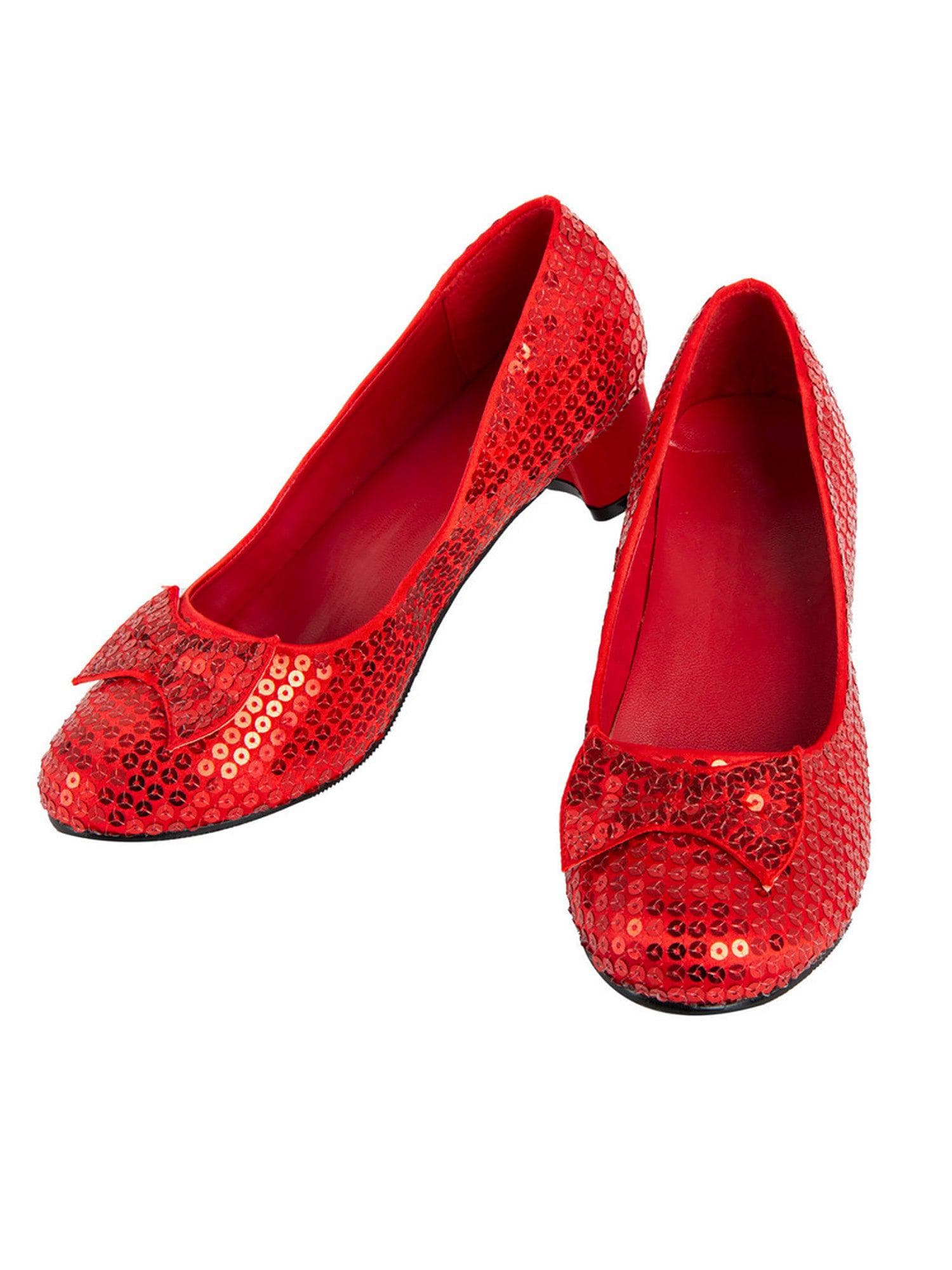 Kids Red Sequin Dorothy Heeled Shoes - costumes.com