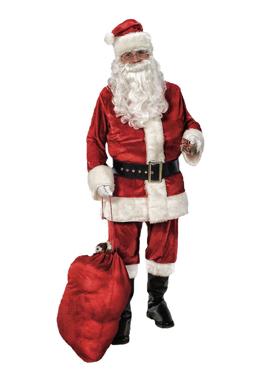 Men's Velvety Plush Santa Suit Costume - Deluxe - costumes.com