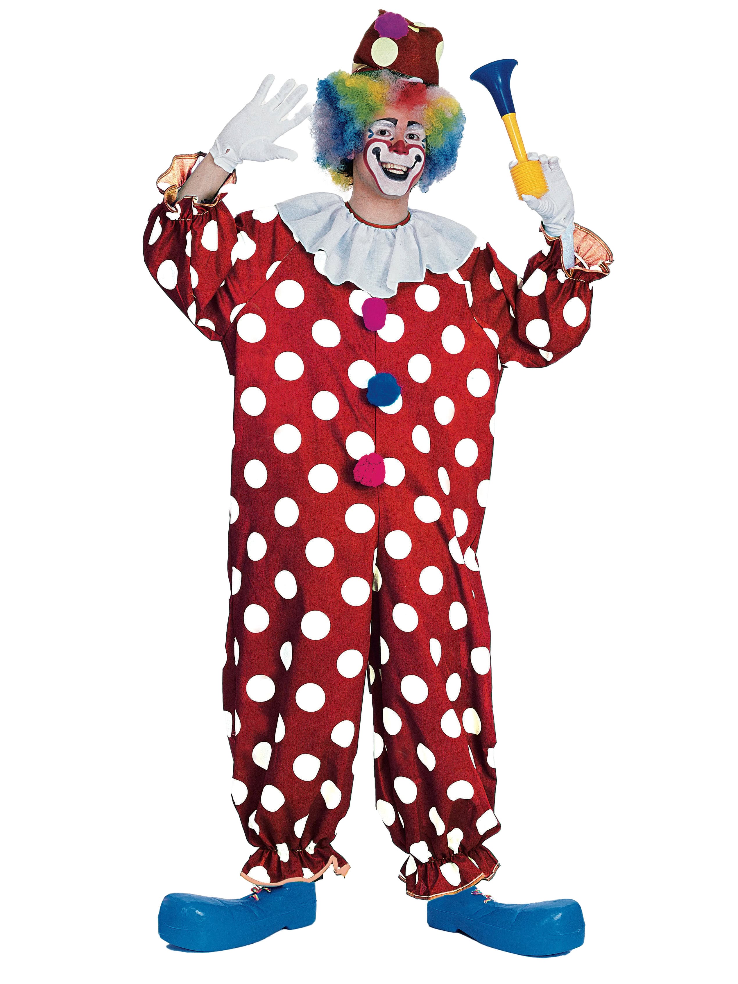 Adult Red and White Polka Dot Clown Costume - costumes.com