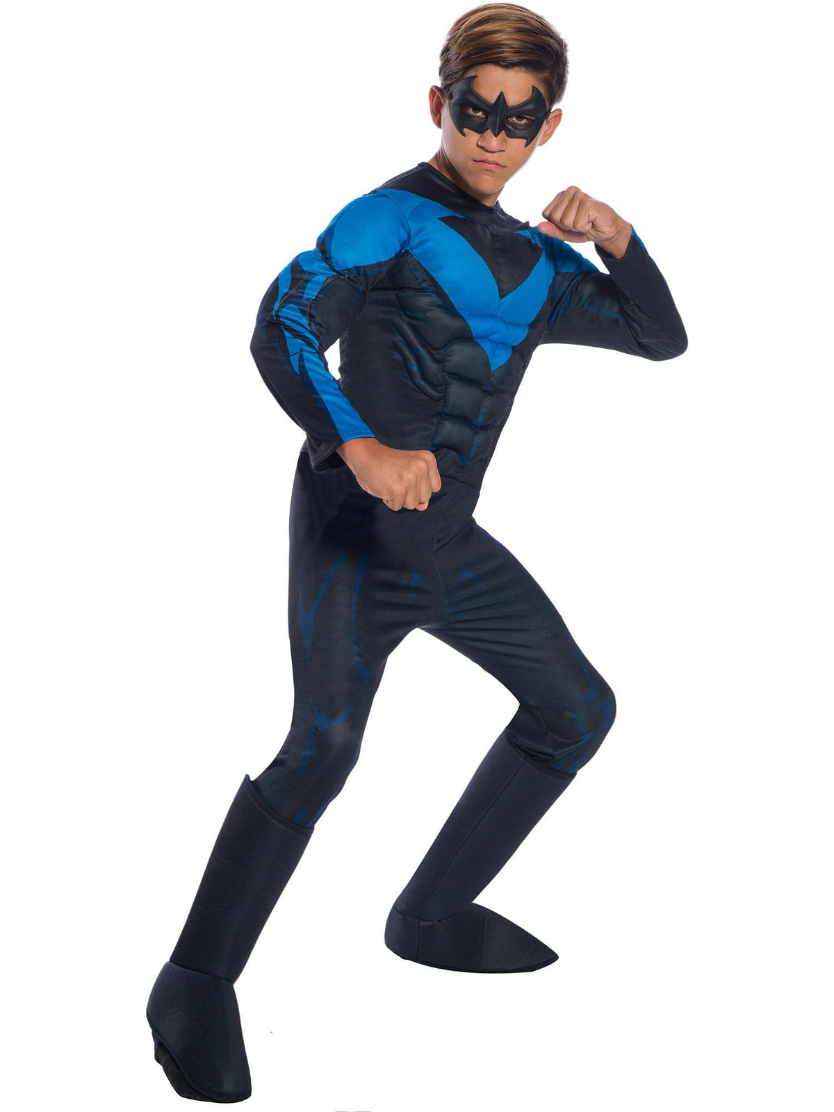 Boys' DC Comics Nightwing Padded Jumpsuit Costume - Deluxe - costumes.com