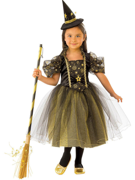 Kids Golden Star Witch Costume
