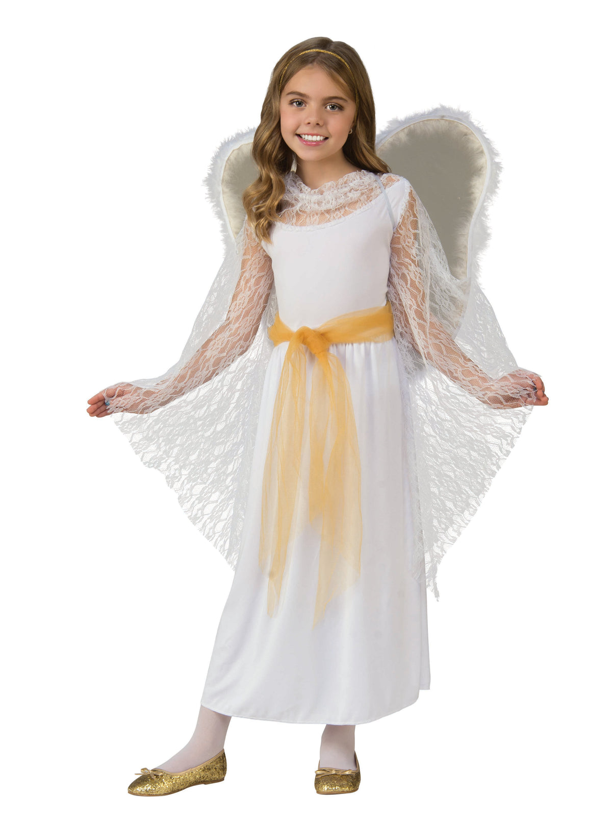 Kids' Deluxe Lace Angel Costume - costumes.com