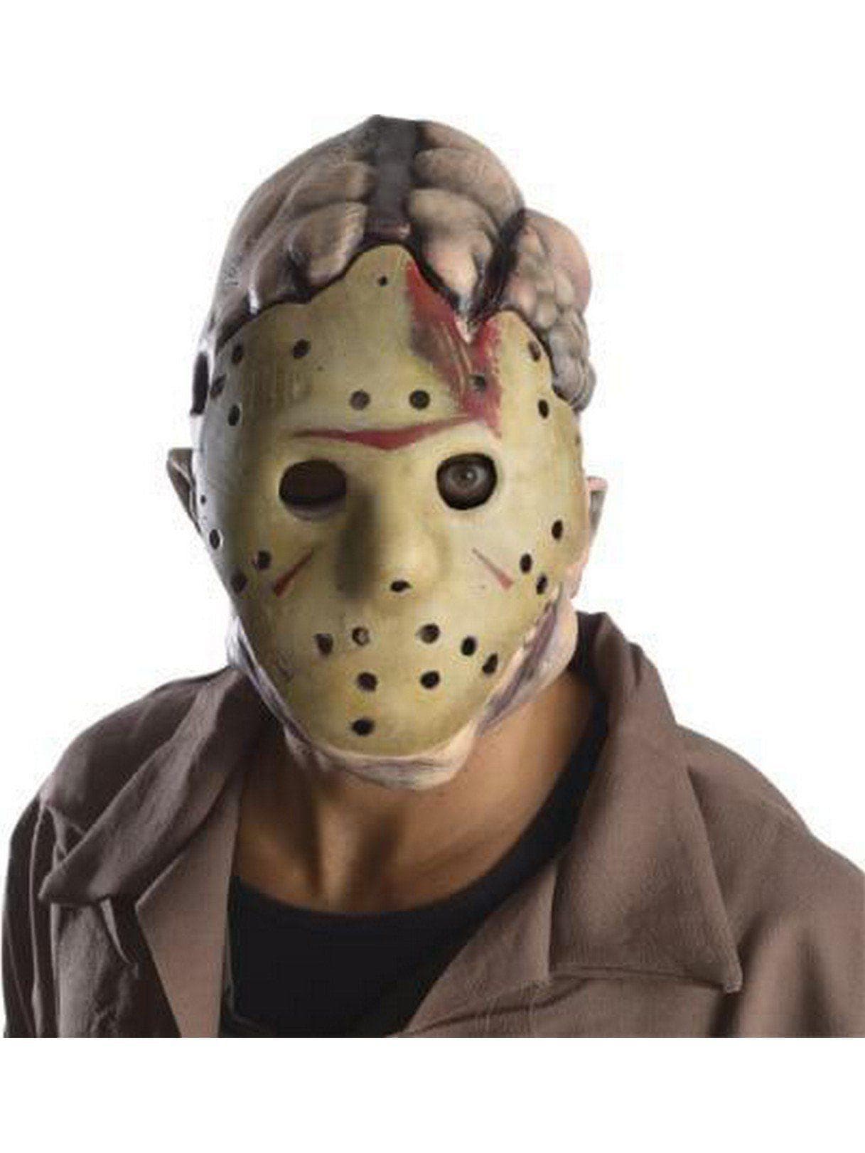 Adult Friday the 13th Jason Overhead Latex Mask and Removable Hockey Mask - costumes.com