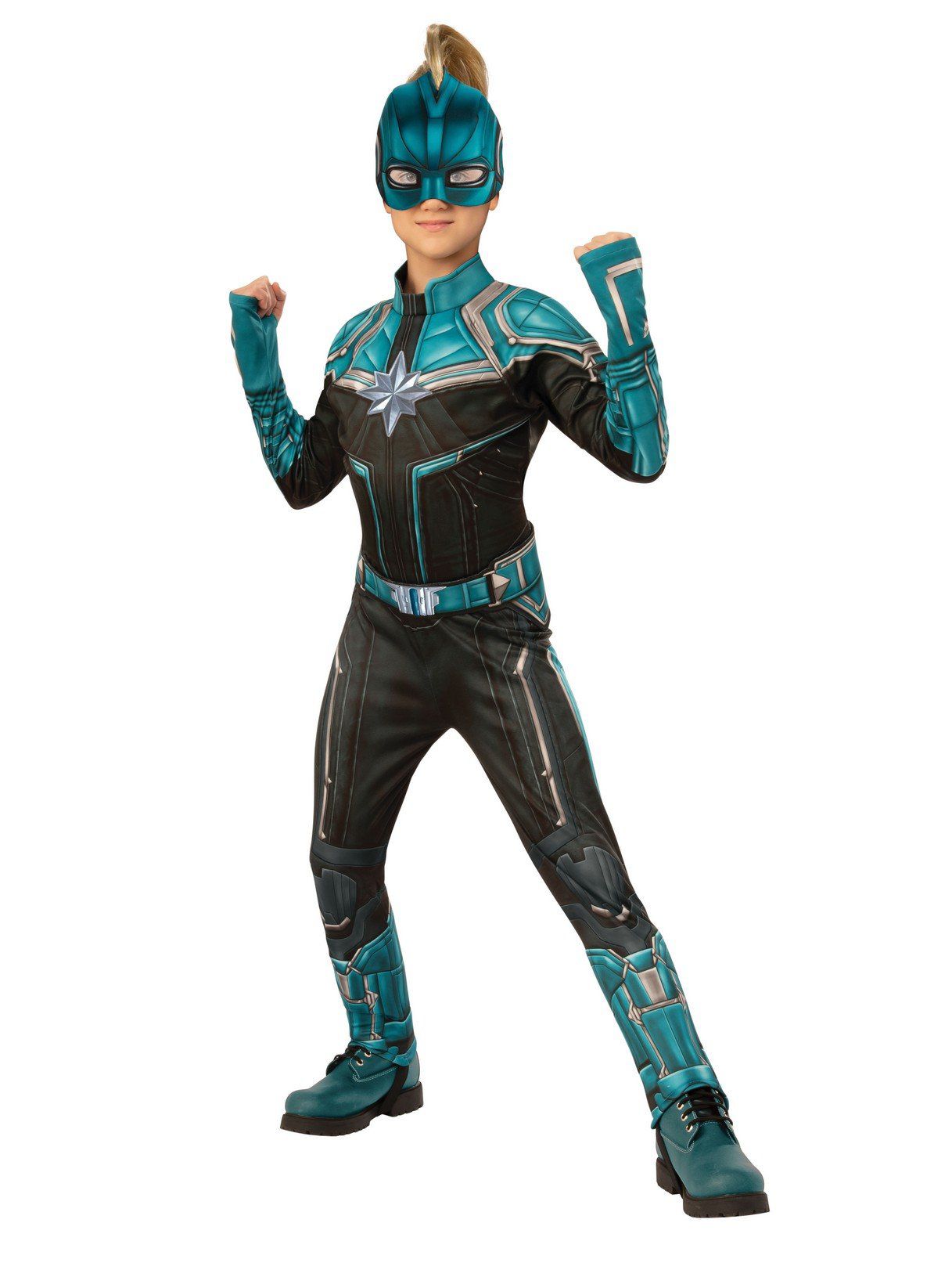 Girls' Captain Marvel Hero Suit Costume - Deluxe - costumes.com