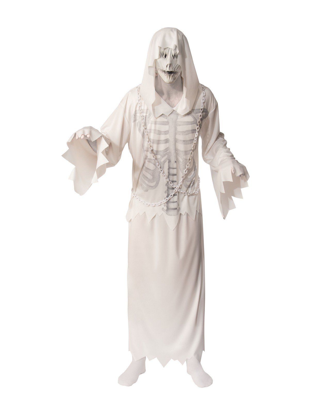Men's Creepy Hooded Ghost Costume - costumes.com
