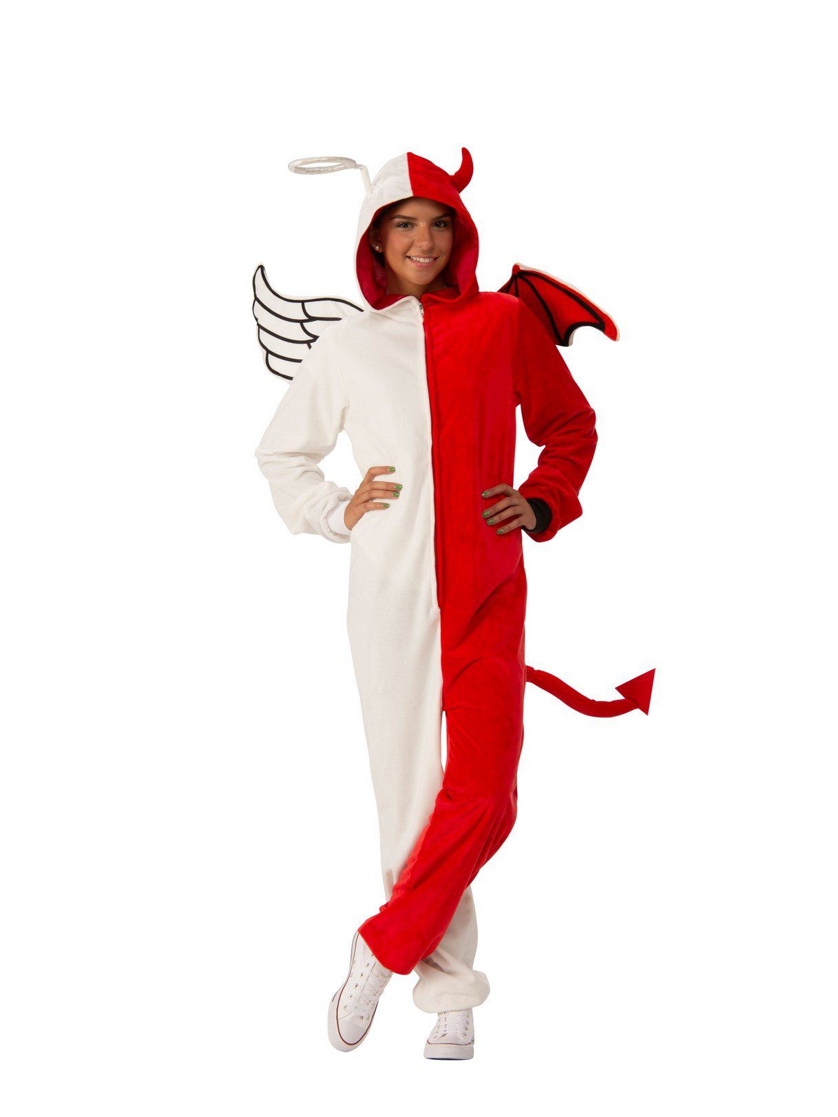 Adult Angel and Devil Zipsters Costume Adult Angel and Devil Zipsters Costume