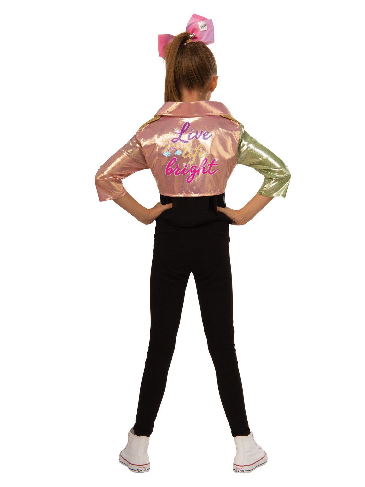 Girls' JoJo Siwa Pastel Biker Jacket and Hairbow - costumes.com