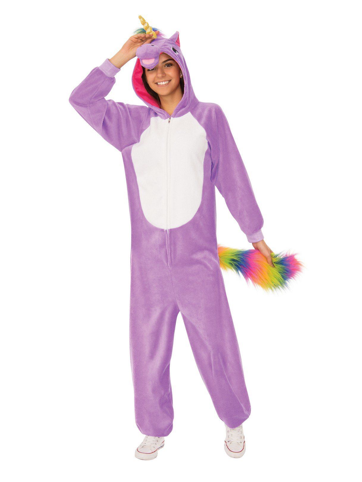 Adult Purple Unicorn Zipsters Costume - costumes.com