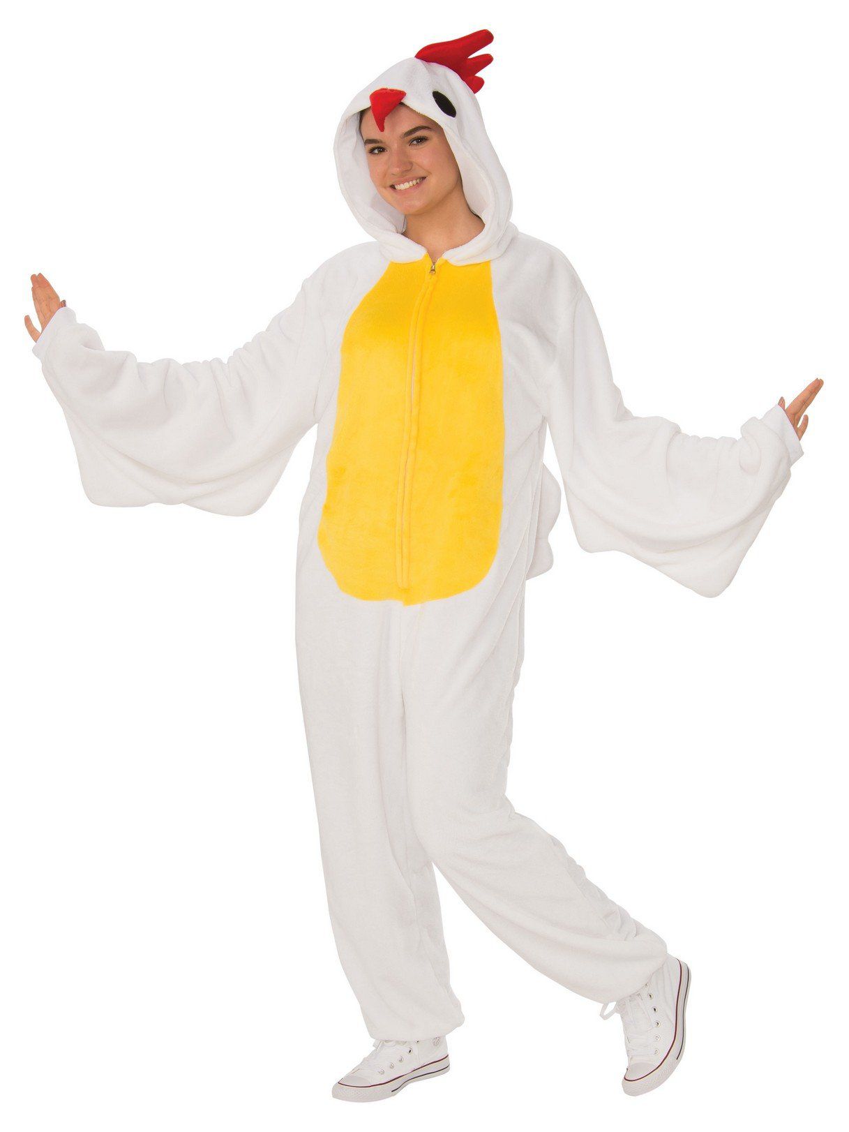 Adult Chicken Zipsters Jumpsuit - costumes.com