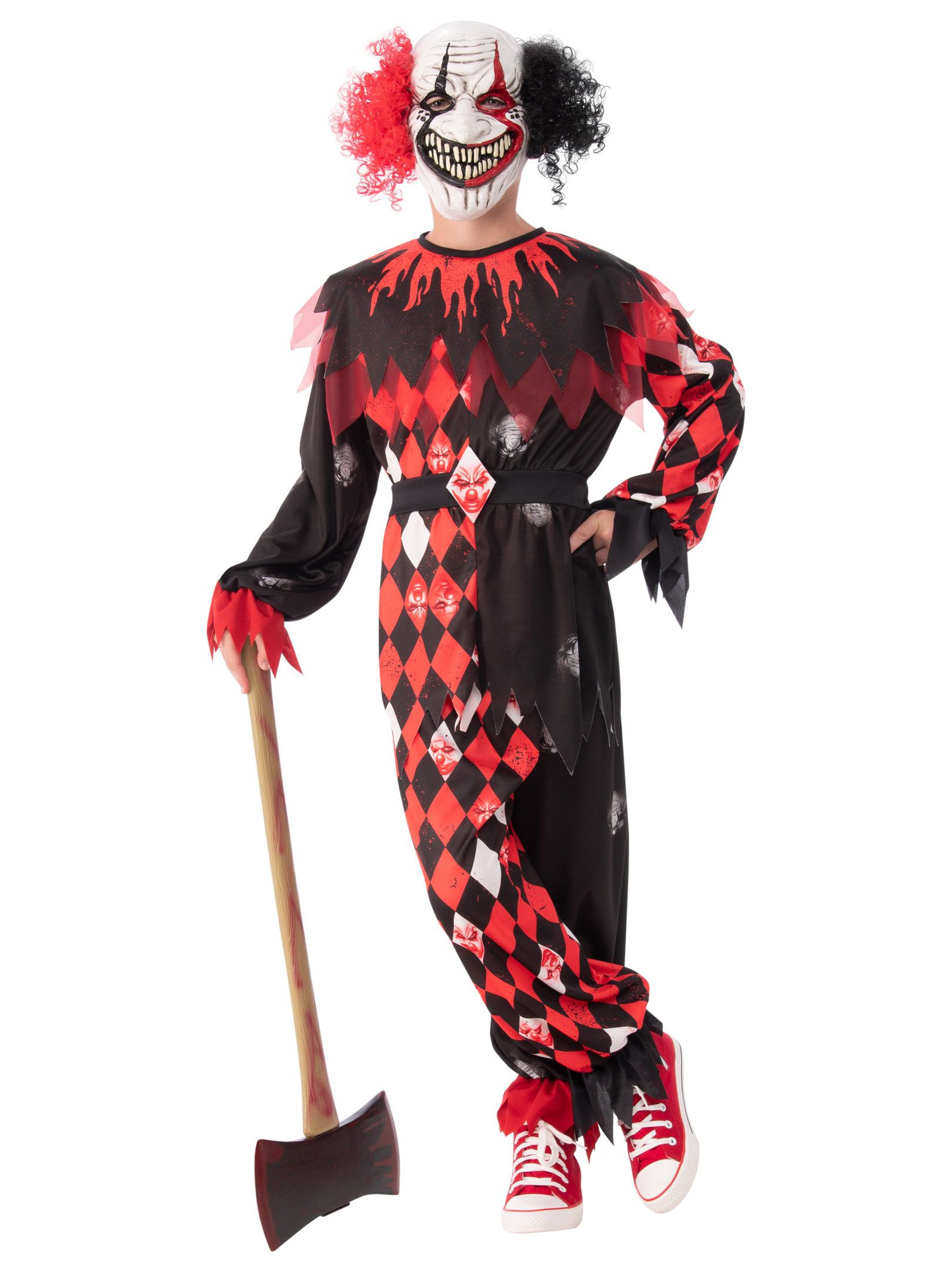 Boys' Red and Black Scary Clown Costume - costumes.com