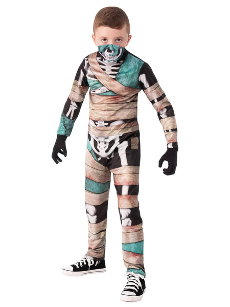Kids Half Masked Skeleton Costume