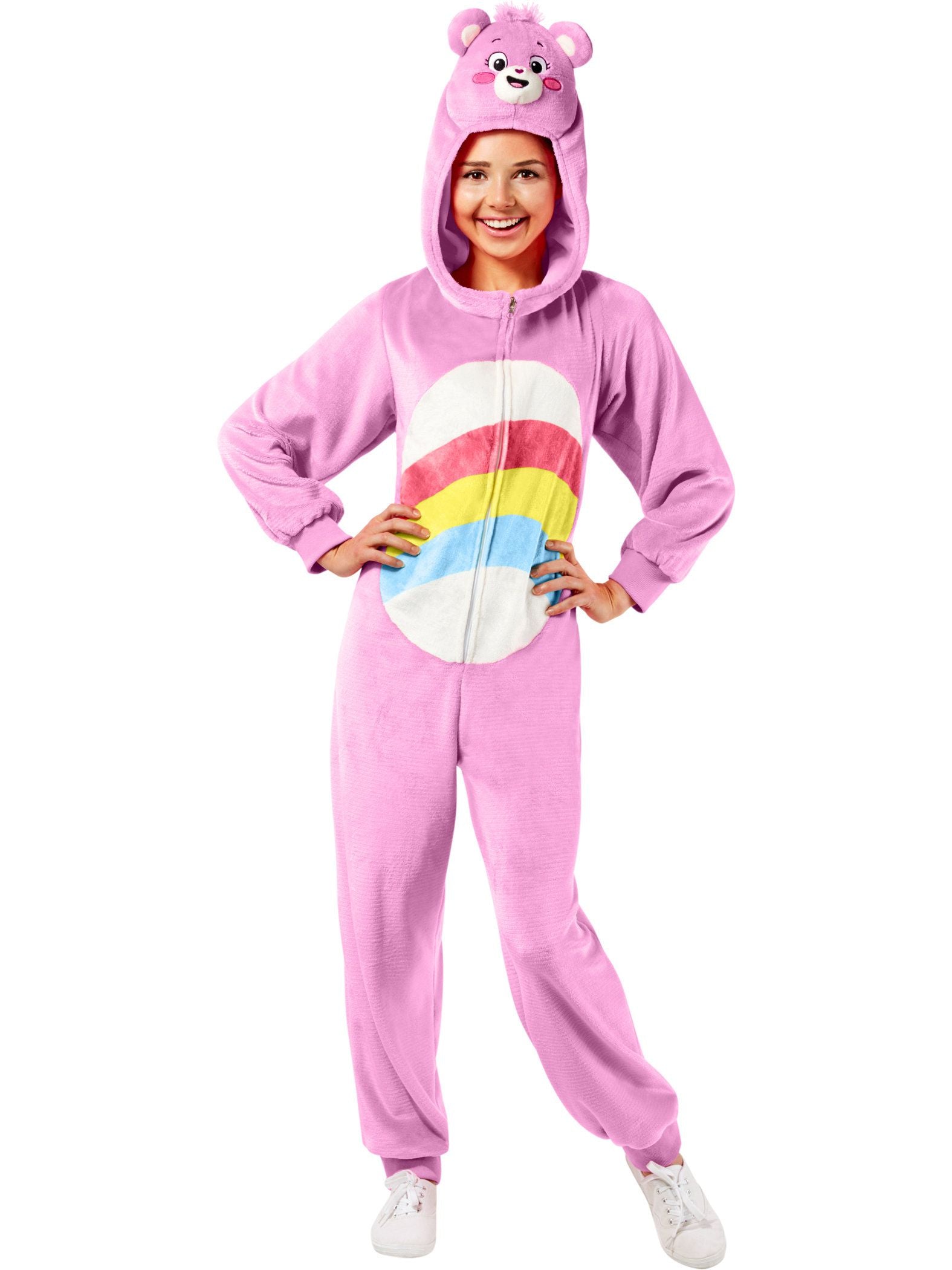 Adult Care Bears Cheer Bear Zipsters Costume - costumes.com