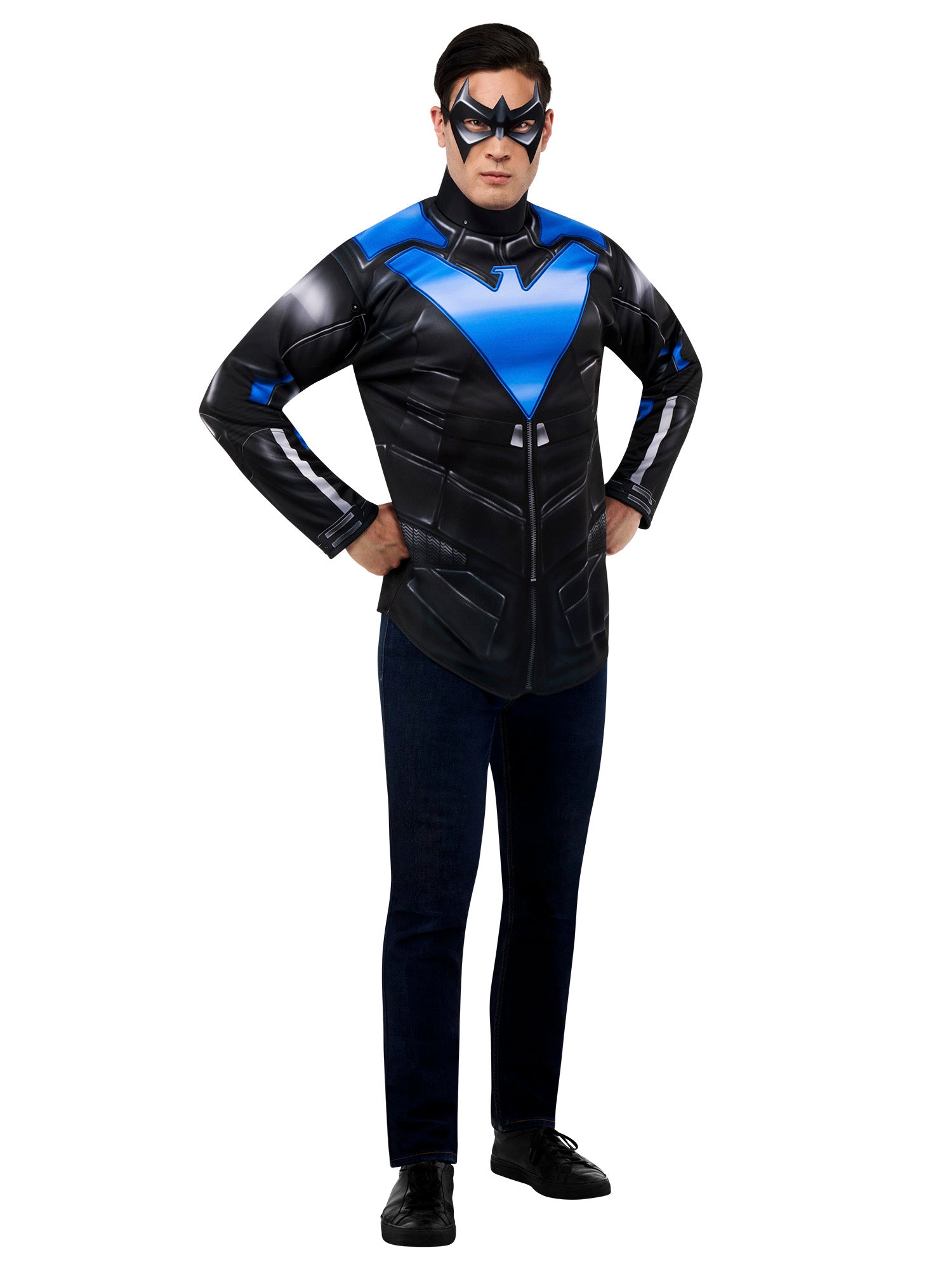 Men's Gotham Knights Nightwing Costume Top and Mask Set - costumes.com