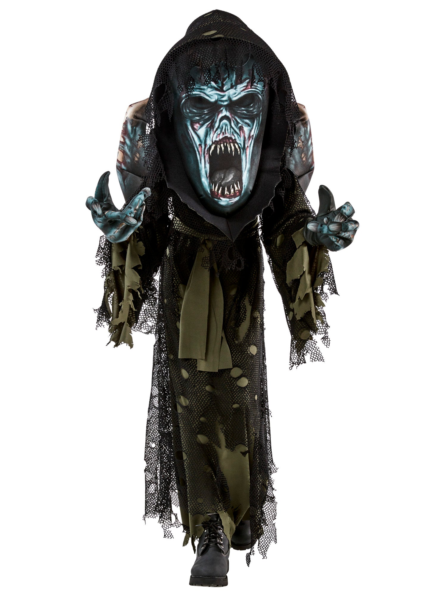 Boys' Scary Zombie Costume with Oversized Mask - costumes.com