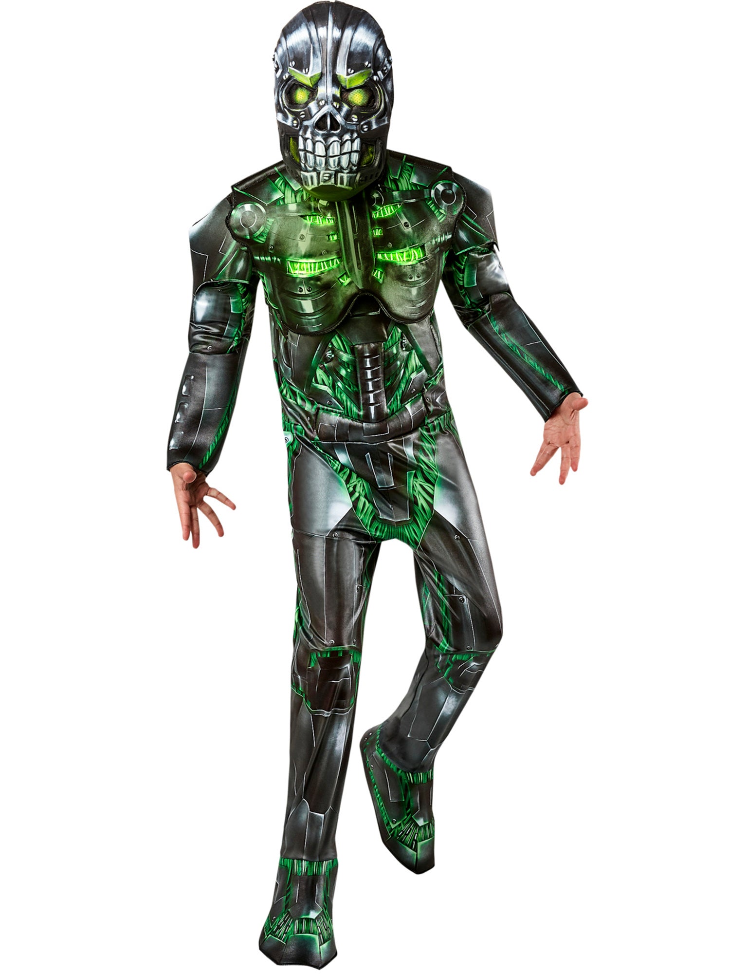 Boys' Light-Up Green Cyborg Costume - costumes.com