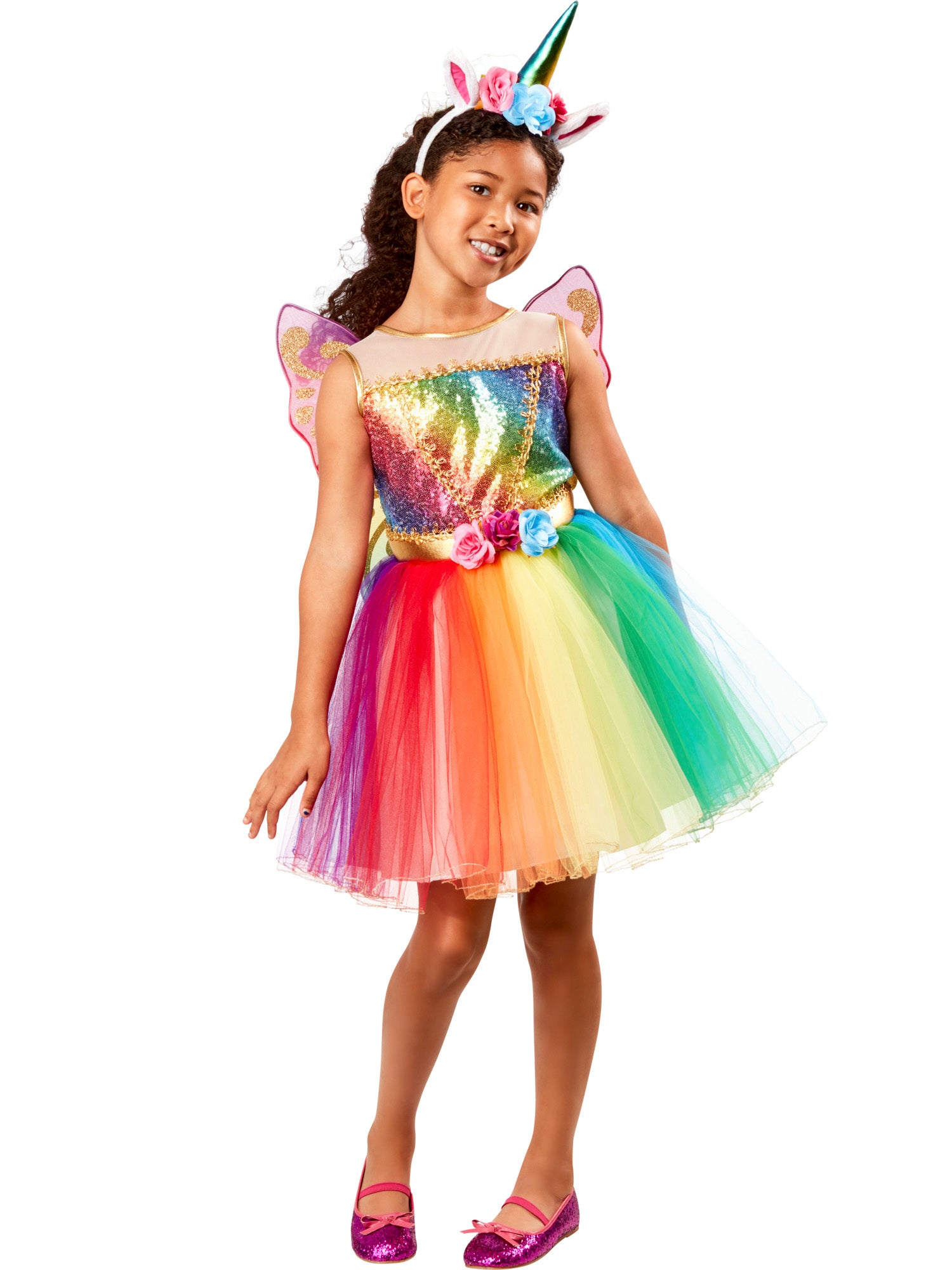 Girls' Rainbow Unicorn Costume - costumes.com