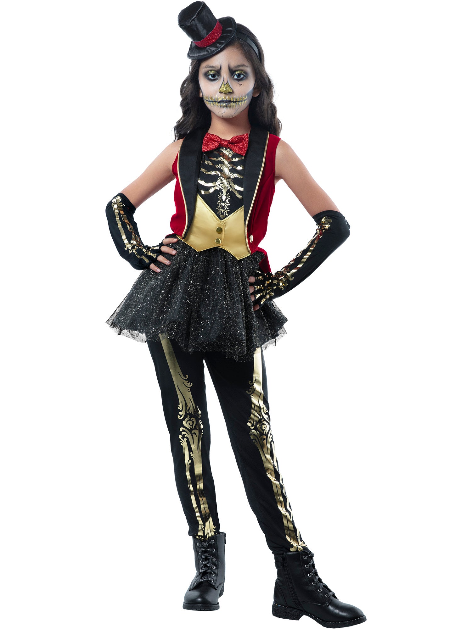 Girls' Circus Ringmaster Skeleton Costume - costumes.com