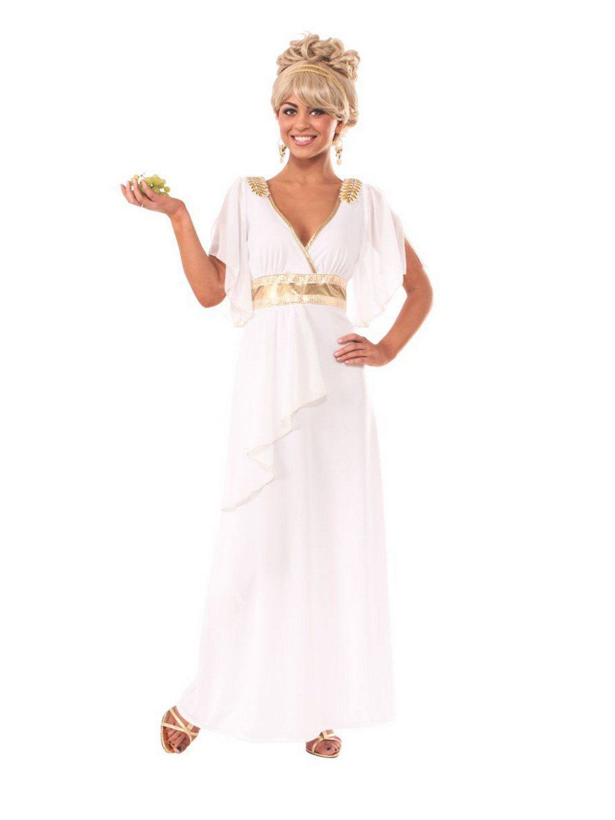Women's White and Gold Roman Goddess Costume - costumes.com