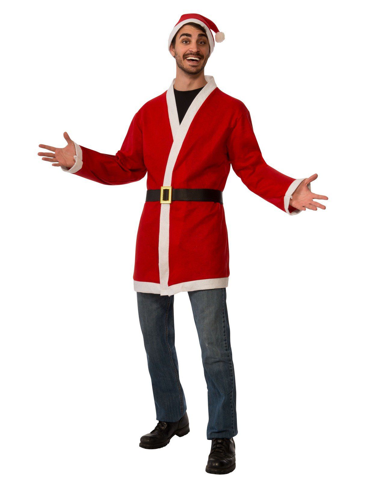 Men's Casual Santa Claus Jacket and Hat Set - costumes.com